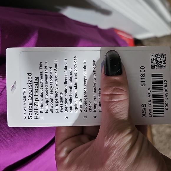 Lululemon Scuba Oversized Half-Zip Hoodie! Nwts! VPLM, Beautiful! XS/S Rare! - Picture 8 of 13